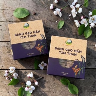 Bánh Gạo Mầm Tím Than Hoàng Kim - Hộp 240gr Giòn Ngon, Tiện Lợi, Phù Hợp Cho Người Ăn Kiêng
