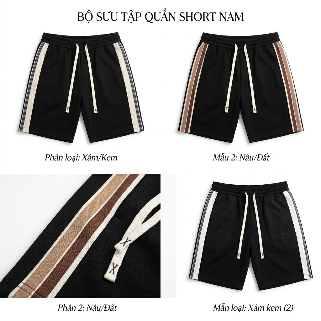 Quần đùi nam, Quần short nam 3 sọc thể thao chất liệu cao cấp thoáng mát không xù cho mùa hè