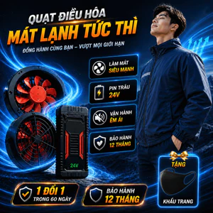 Áo điều hòa Nhật Bản MLS M1 pin trâu 94000mah sử dụng liên tục 14h,pin quạt áo điều hòa BH 12 tháng