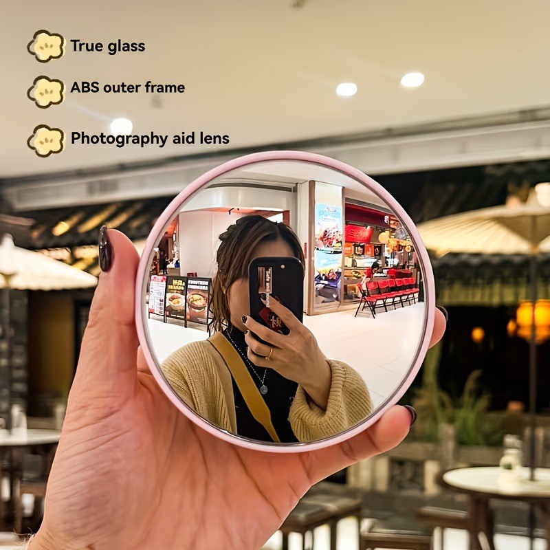 Gương Selfie Mini Góc Rộng 360° – Gương Lồi Chụp Ảnh Fisheye, Hỗ Trợ Camera Sau, Phụ Kiện Chụp Ảnh Du Lịch