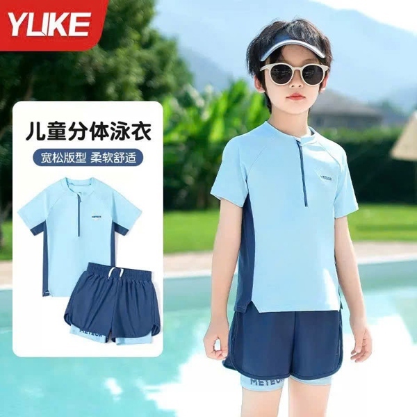 Đồ Bơi Bé Trai YLIKE Size Đại 6XL (40-45kg), Bộ Bơi Cộc Tay Rời Chống Nắng Cao Cấp