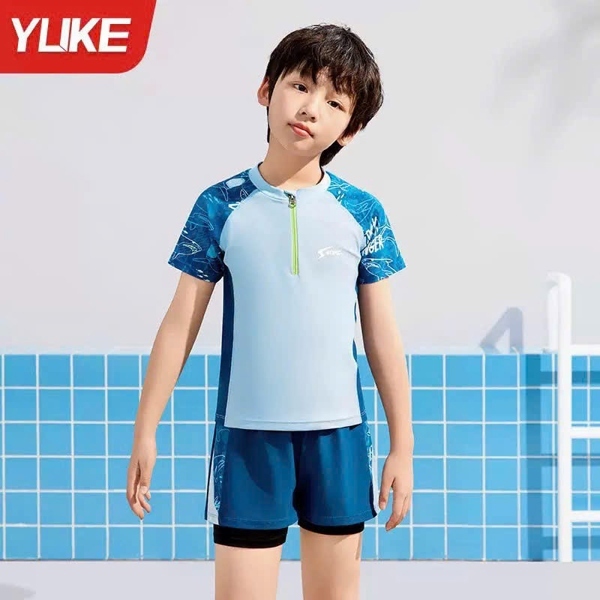 Đồ Bơi Bé Trai YLIKE Size Đại 6XL (40-45kg), Bộ Bơi Cộc Tay Rời Chống Nắng Cao Cấp