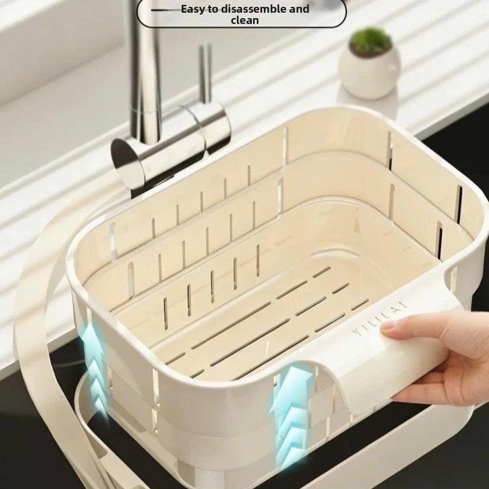 Rổ Lọc Rác Bồn Rửa Gấp Gọn Thông Minh, Giỏ Lọc Rác 3 Tầng Nhựa Cao Cấp Thoát Nước Nhanh