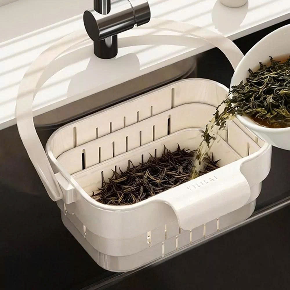 Rổ Lọc Rác Bồn Rửa Gấp Gọn Thông Minh, Giỏ Lọc Rác 3 Tầng Nhựa Cao Cấp Thoát Nước Nhanh
