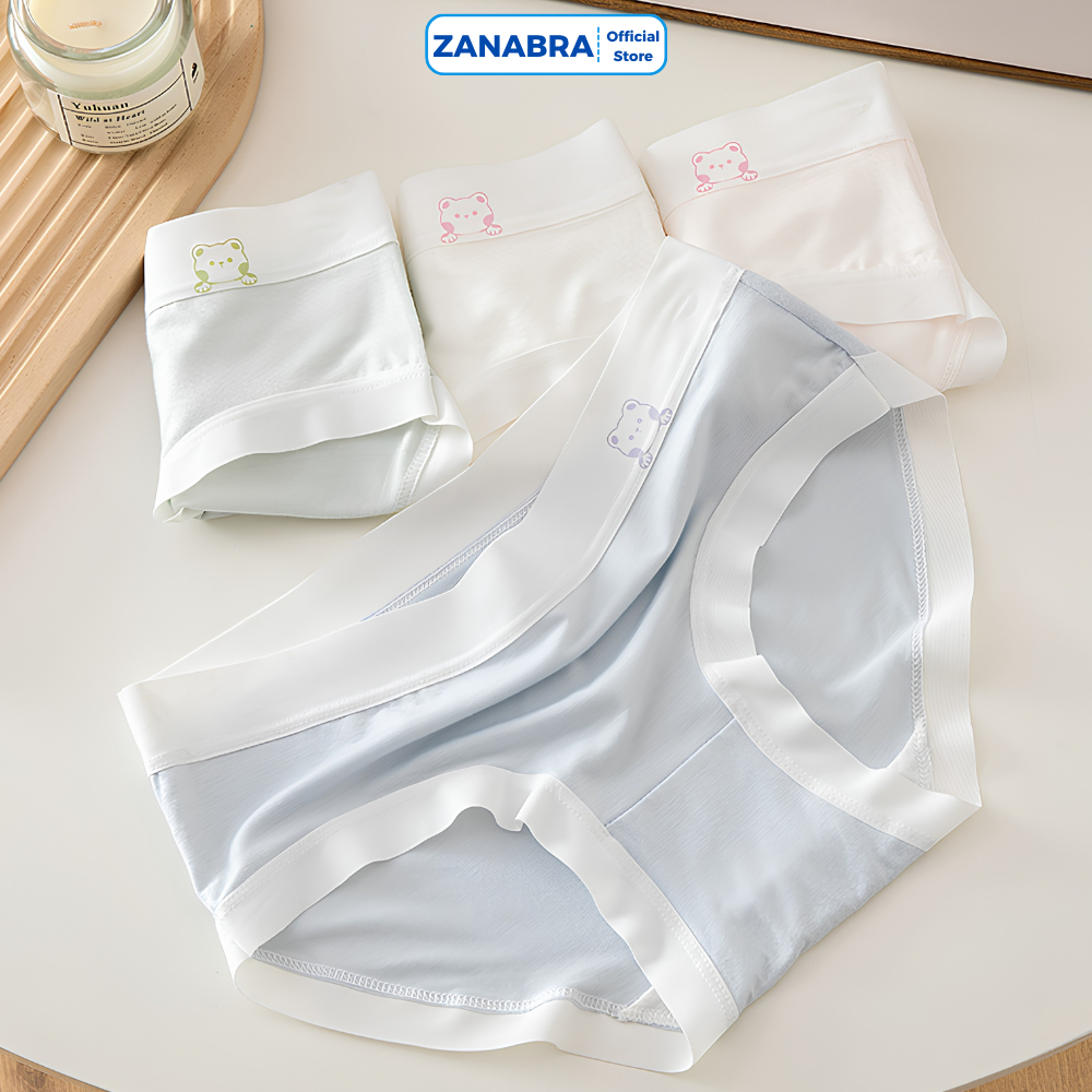 Quầnlót cotton nữ viền su đáy kháng khuẩn, Quần chip nữ thoáng khí thấm hút co giãn 4 chiều ZANABRA LY03