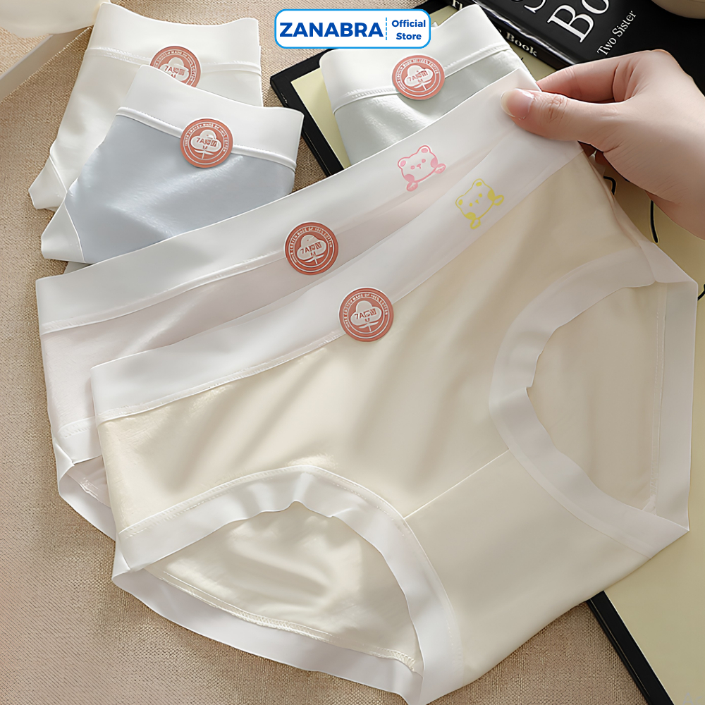 Quầnlót cotton nữ viền su đáy kháng khuẩn, Quần chip nữ thoáng khí thấm hút co giãn 4 chiều ZANABRA LY03