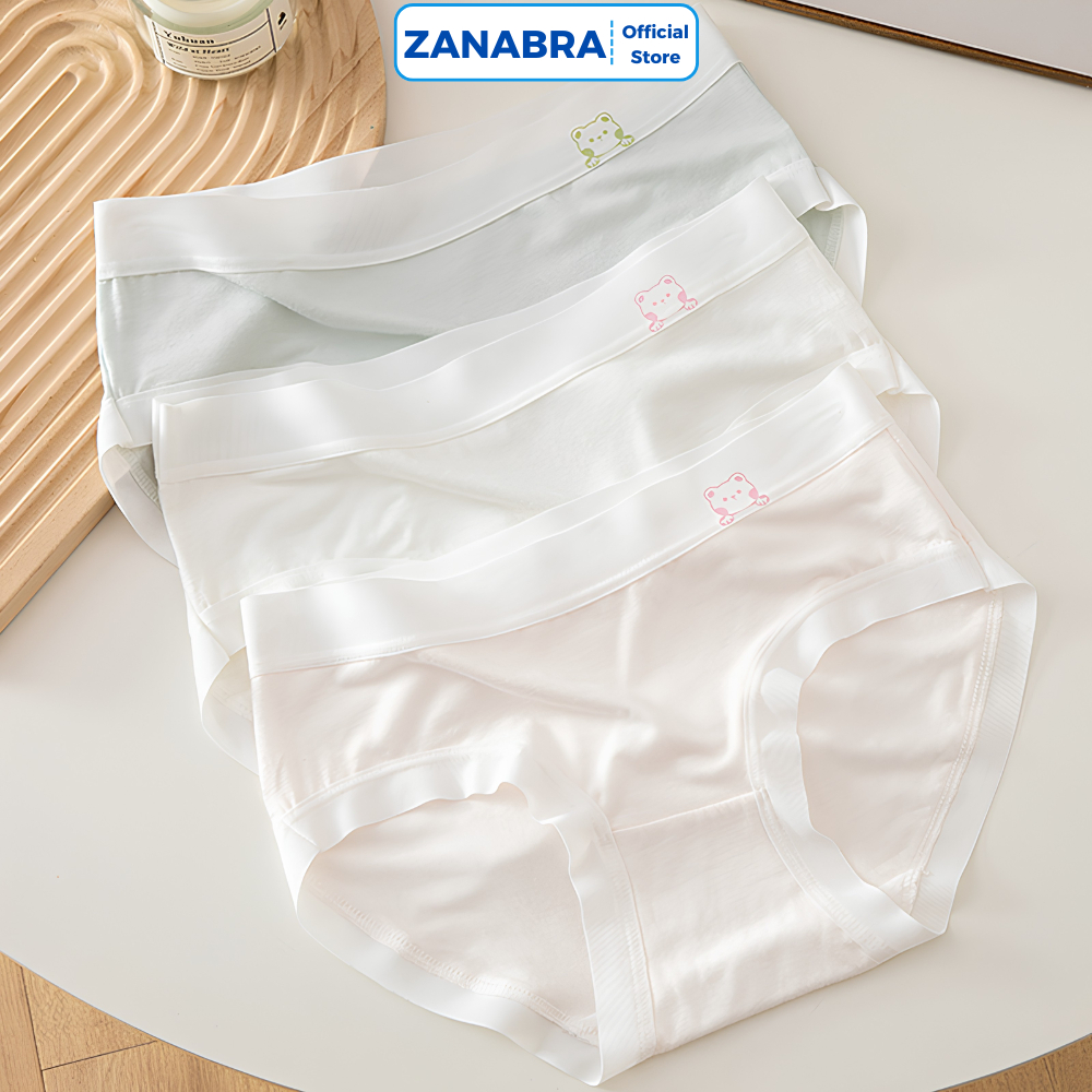 Quầnlót cotton nữ viền su đáy kháng khuẩn, Quần chip nữ thoáng khí thấm hút co giãn 4 chiều ZANABRA LY03