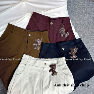 (Tặng Kèm Móc Treo) Quần Đùi  Short Nữ Chất Kaki Nhật L1 Mềm Mại Phom A Hách Dáng, Thời Trang Chathimy  (2566)