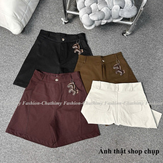 (Tặng Kèm Móc Treo) Quần Đùi  Short Nữ Chất Kaki Nhật L1 Mềm Mại Phom A Hách Dáng, Thời Trang Chathimy  (2566)