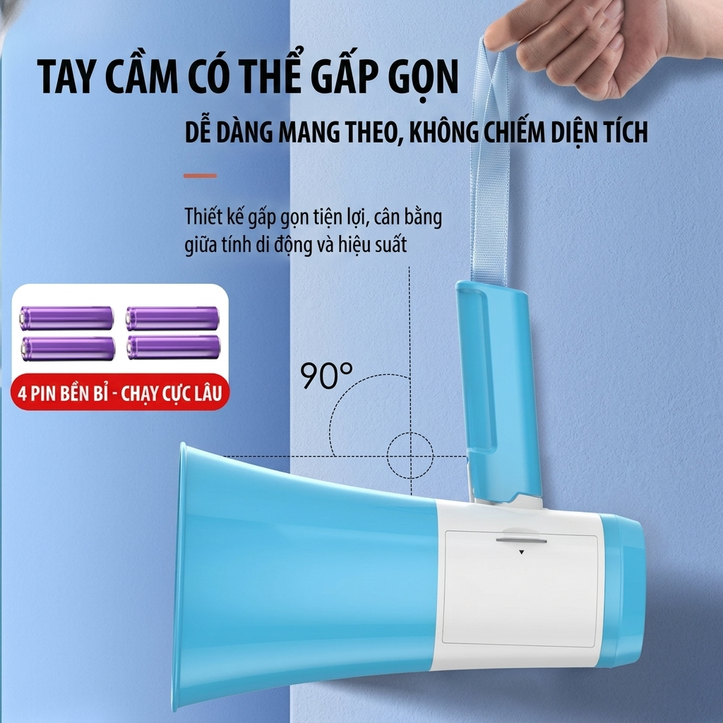 Loa Phóng Thanh Cầm Tay Bán Hàng Rong, Dụ Ếch Bẫy Ếch, Bluetooth Ghi Âm Phát Lại, Phát Nhạc USB/Thẻ TF