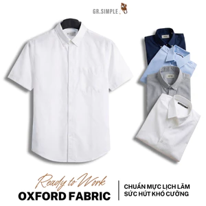 Áo Sơ Mi Nam Ngắn Tay GRSIMPLE, Sơ Mi Cộc Tay Nam Chất OXFORD bộ màu trơn cá tính thoáng mát (TB141)