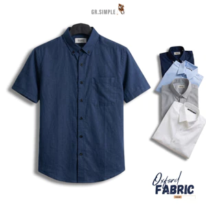 Áo Sơ Mi Cộc Tay Nam Cổ Đức (4 Màu) GRSIMPLE Chất OXFORD Đứng Form thoáng mát, trẻ trung (TB141)