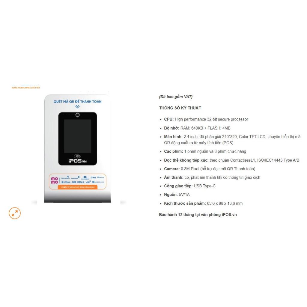 Màn hình hiển thị mã QR động (iQR01SN) - FREESHIP!