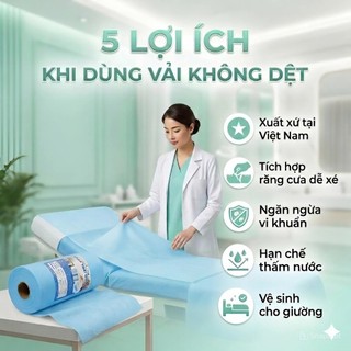 [Có VAT] Drap trải giường spa, phun xăm y khoa Seny đa dạng kích thươc tấm Lót Giường Spa, Phun Mày Dạng Cuộn vệ sinh