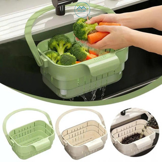 Rổ Lọc Rác Gắn Bồn Rửa Co Giãn Tiện Lợi, Giỏ Lọc 3 Tầng Nhựa Thoát Nước Nhanh
