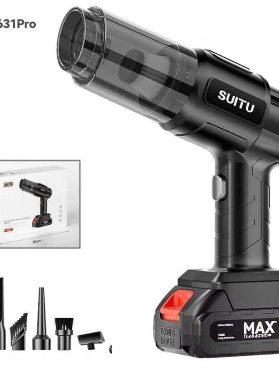 Máy hút và thổi bụi cầm tay 2 đầu FANDO PIN chân pin phổ thông 4cm Phổ Thông THÁO RỜI sạc và thay thế dễ dàng. - ảnh 2