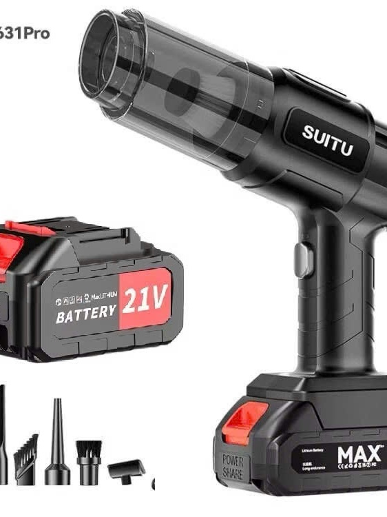 Máy hút và thổi bụi cầm tay 2 đầu FANDO PIN chân pin phổ thông 4cm Phổ Thông THÁO RỜI sạc và thay thế dễ dàng. - ảnh 3