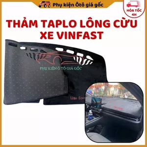 Thảm taplo lông cừu VINFAST VF3, VF5, VFe34, VF6, VF8, Herio green, Limo Green...,dày dặn, có đế chống trượt