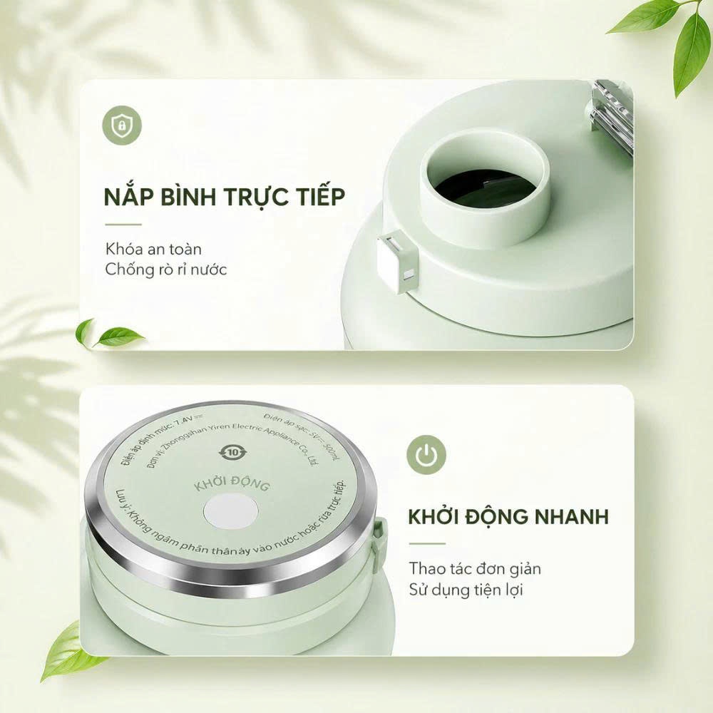 Máy Xay Sinh Tố Ostmars Cầm Tay Tích Điện, Máy Xay Mini Cầm Tay Dung Tích 500ml | BigBuy360 - bigbuy360.vn