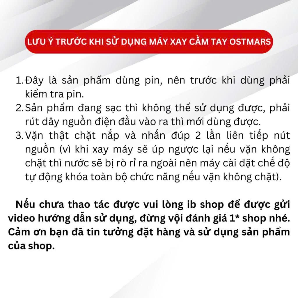 Máy Xay Sinh Tố Ostmars Cầm Tay Tích Điện, Máy Xay Mini Cầm Tay Dung Tích 500ml | BigBuy360 - bigbuy360.vn