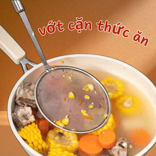 [Mua 1 tặng 1]Vợt Vớt Bọt Inox cao cấp, Vợt Hớt Bọt & Lọc Dầu, Vợt Vớt Cặn Bã, Rây Hớt Bọt