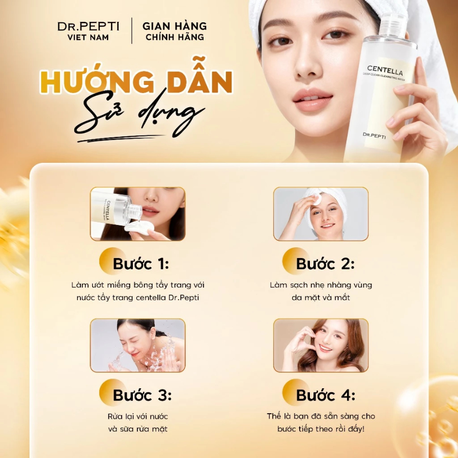 [CHÍNH HÃNG] Combo Nước Hoa Hồng Dr.Pepti Centella Toner EX 180ml và Tẩy trang Centella 400ml CB25