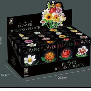 Set Đồ chơi lắp ráp 16 hộp hoa,chậu cây mini trang trí đẹp