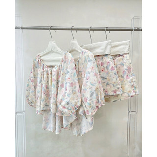 •𝙆𝙞𝙣𝙜𝙨𝙝𝙤𝙥𝙗𝙚𝙖𝙪𝙩𝙮•Set Tơ Hoa Dây Rút Ngực Mix Quần