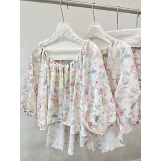 •𝙆𝙞𝙣𝙜𝙨𝙝𝙤𝙥𝙗𝙚𝙖𝙪𝙩𝙮•Set Tơ Hoa Dây Rút Ngực Mix Quần