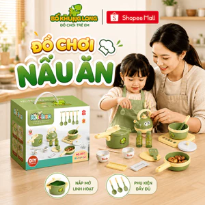 Đồ Chơi Nấu Ăn, Bộ Nấu Ăn Thỏ Tím Khủng Long Cho Bé BỐ KHỦNG LONG 20 Chi Tiết Có Bếp Dùng Pin Cho Bé