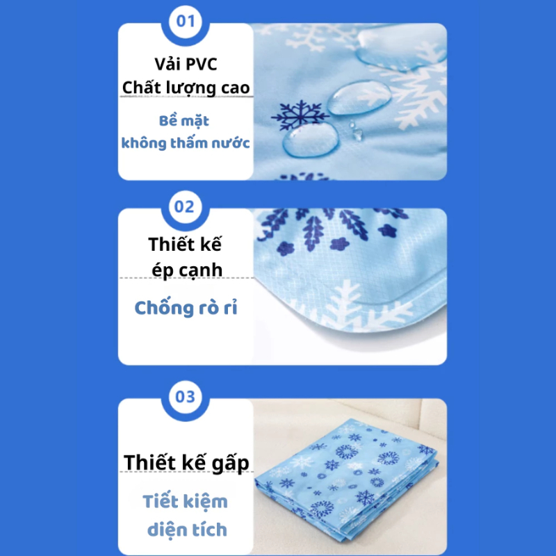 Đệm Gel Làm Mát Mùa Hè, Lạnh Không Điện, Chống Thấm PVC Cao Cấp, Giảm Nhiệt Khi Ngủ HomeMate