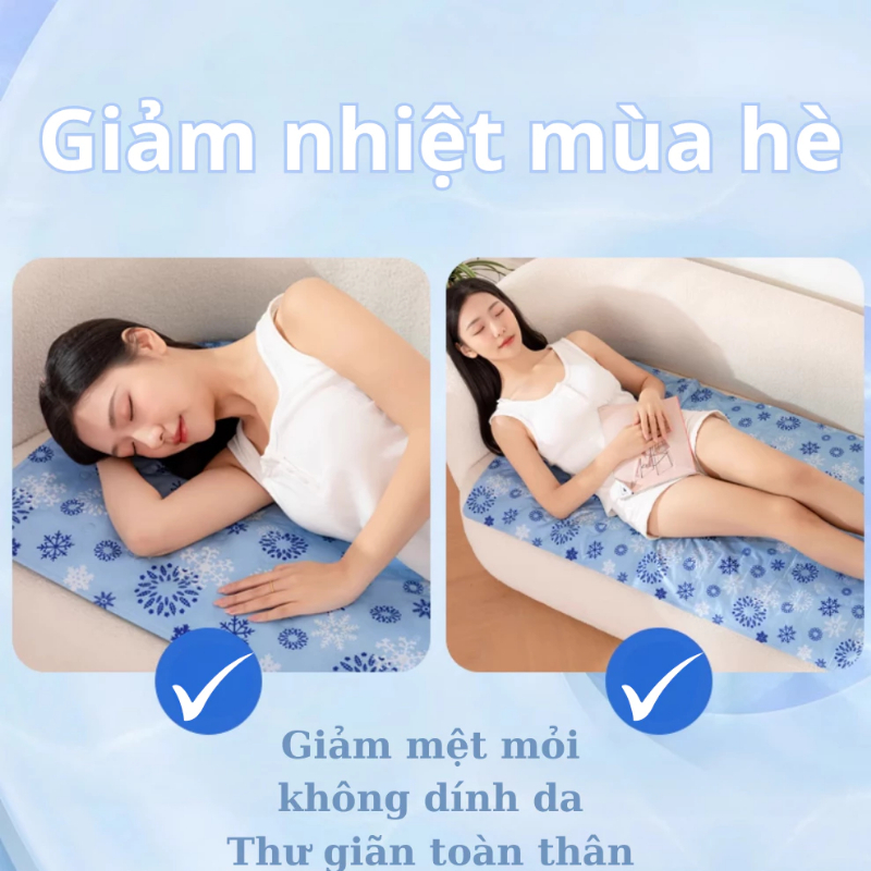 Đệm Gel Làm Mát Mùa Hè, Lạnh Không Điện, Chống Thấm PVC Cao Cấp, Giảm Nhiệt Khi Ngủ HomeMate
