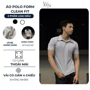 Áo Polo Buttoned Form Cleanfit Tôn Dáng, mát lạnh, không nhăn, co dãn 4 chiều, Form áo ngắn hơn bảng size dáng Croptop