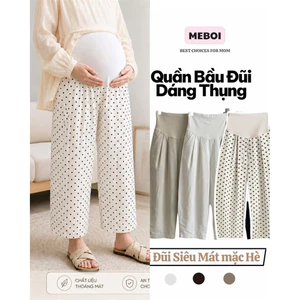 Mềm Mát Hàng Loại 1-Chấm Bi Hot-Quần Bầu Đũi Chuyên Mặc Hè dáng Bom Thụng Thời Trang Có Đáp đỡ bụng freesize đến 72kg