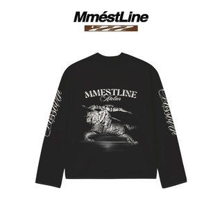 [Secret 5.5] Áo Longsleeve MMESTLINE "GALLOP" Áo thun tay dài Form Boxy in lụa nổi chất vải cotton premium