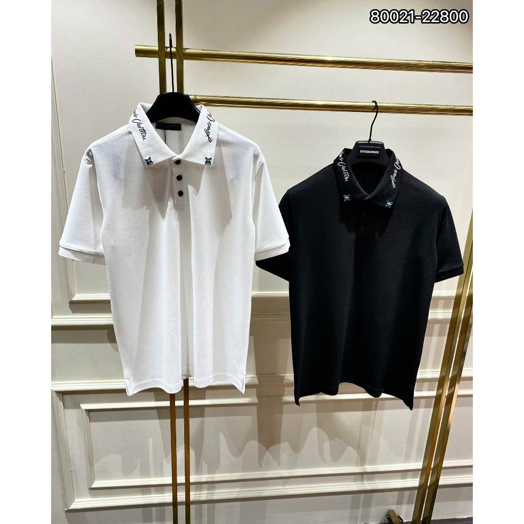 ÁO polo nam cổ tròn họa tiết tay ngắn phong cách trẻ trung chuẩn from