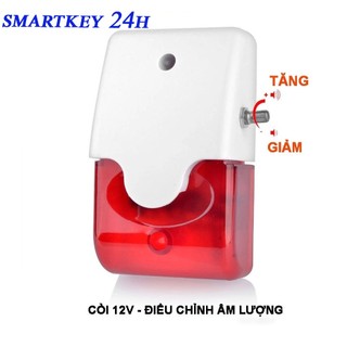 Còi Hú Báo Động Có Đèn Báo Hiệu DC12v. Có Nút Tăng Giảm Âm Lượng