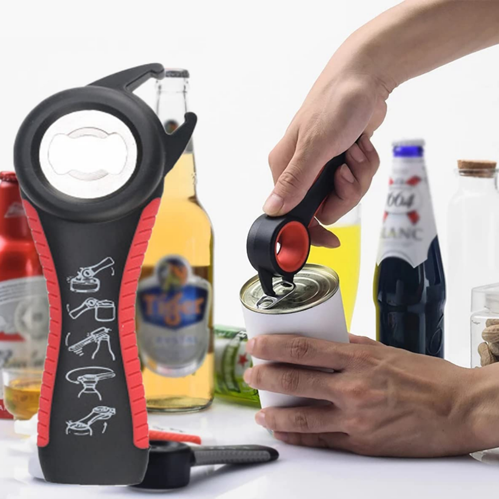 Dụng Cụ Mở Nắp Chai Đa Năng 5in1 – Khui Bia, Nắp Lọ, Lon, Chai, Hũ, Hộp Thịt Tiện Lợi