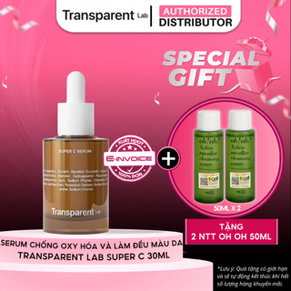 Serum Vitamin C chống oxy hóa và làm sáng đều màu da Transparent Lab Super C