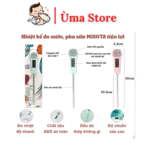 Nhiệt kế đo nước pha sữa, đo nhiệt độ nước, thức ăn Misuta