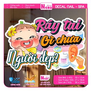 Decal Dán Trang Trí Tiệm Nail, Tiệm Tóc, Hình Dán Ngoài Trời, Trong Nhà, Chịu Mưa Nắng Tốt, Decal Gội Đầu, Makeup.