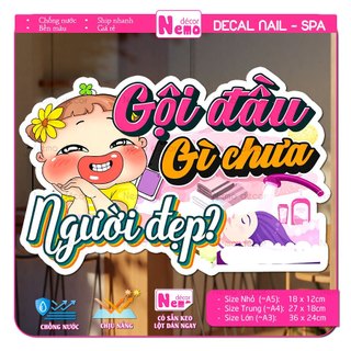 Decal Dán Trang Trí Tiệm Nail, Tiệm Tóc, Hình Dán Ngoài Trời, Trong Nhà, Chịu Mưa Nắng Tốt, Decal Gội Đầu, Makeup.
