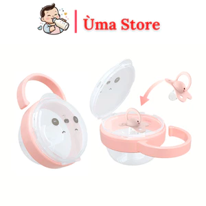 Hộp đựng ti giả, núm ti cho bé trong suốt, có móc treo