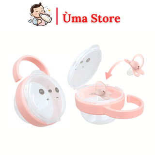 Hộp đựng ti giả, núm ti cho bé trong suốt, có móc treo