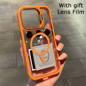 Ốp lưng từ tính iPhone 17 Pro max 16-15 Plus -14-13-12-11 Chống Sốc Sâng Trọng Kèm Bảo Vệ Ống Kính Camera trong suốt