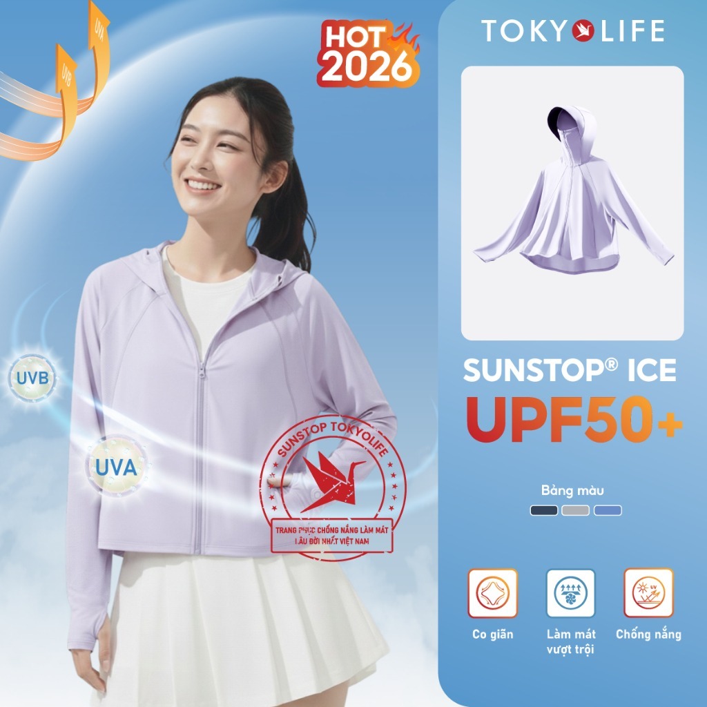 Combo Áo chống nắng SunStop Ice TOKYOLIFE 40003391 và Khẩu trang Master 40000886 ( KHẨU TRANG GIAO MÀU NGẪU NGẪU NHIÊN)