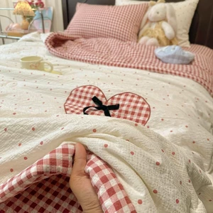 Sét chăn ga cotton đũi phong cách Hàn Quốc