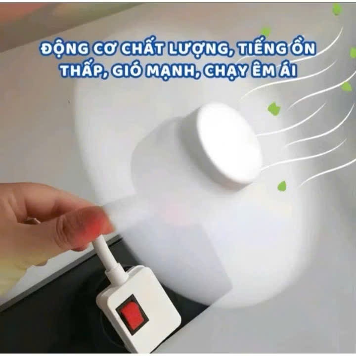 Quạt Trần Mini Gắn Đui Đèn E27 Kèm Phích Cắm – Quạt Trần Mini 3 Cánh Làm Mát Phòng, Quạt Tiết Kiệm Điện Cho Phòng