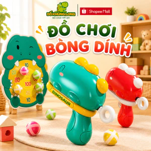 Đồ Chơi Bóng Dính Khủng Long BỐ KHỦNG LONG Tính Điểm Cho Bé Kèm Bảng Phi Tiêu