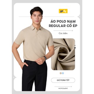 Áo thun polo nam YODY form regular cổ ép nút bấm phong độ lịch lãm MCPO26A043